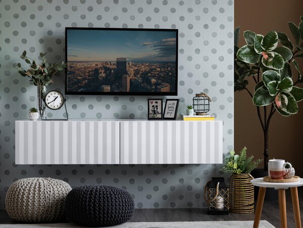NÍZKA KOMODA, biela, 154/32/42 cm Xora - TV nábytok