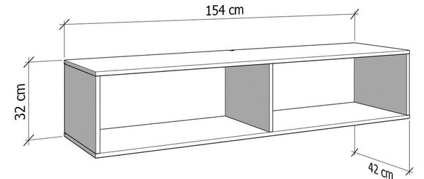 NÍZKA KOMODA, biela, 154/32/42 cm Xora - TV nábytok