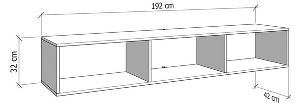 NÍZKA KOMODA, biela, 192/31,5/42 cm Xora - TV nábytok