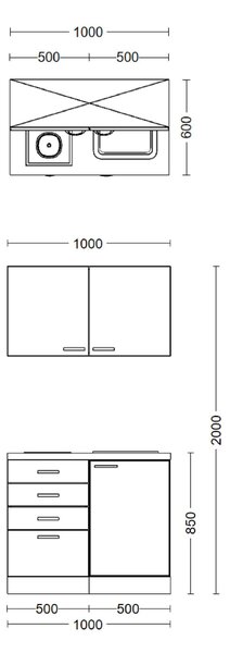 MINIKUCHYŇA 100 cm FlexWell - Online Only kuchyne, Online Only