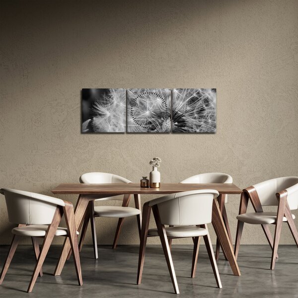 Obraz - páperie púpav (s hodinami) (90x30 cm)