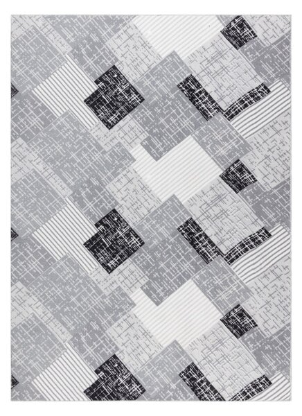 Koberec SAMPLE REMI geometrický, sivý / čierny