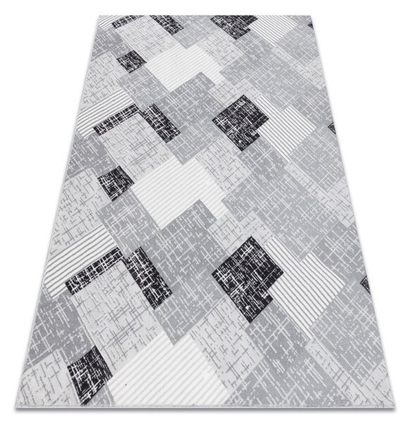 Koberec SAMPLE REMI geometrický, sivý / čierny