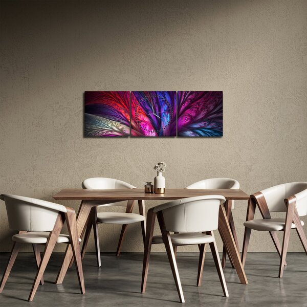 Abstraktný obraz stromu (s hodinami) (90x30 cm)