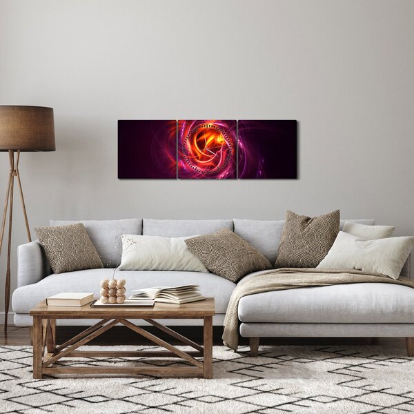Obraz svietiacej modernej abstrakcie (s hodinami) (90x30 cm)