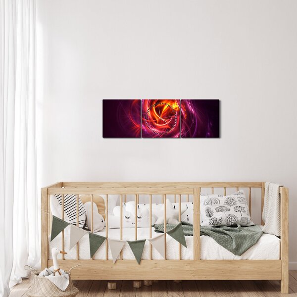 Obraz svietiacej modernej abstrakcie (s hodinami) (90x30 cm)