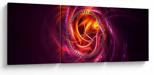 Obraz svietiacej modernej abstrakcie (s hodinami) (90x30 cm)