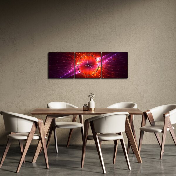 Obraz modernej tŕnistej abstrakcie (s hodinami) (90x30 cm)