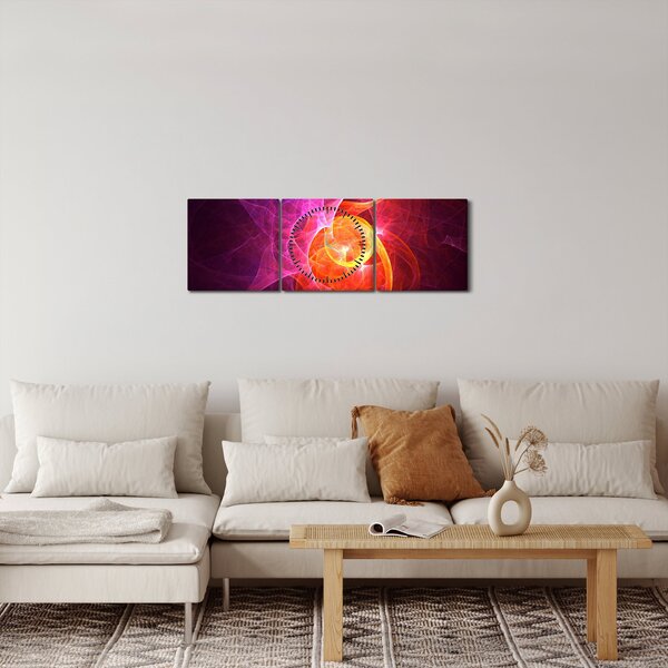Moderný abstraktný obraz (s hodinami) (90x30 cm)