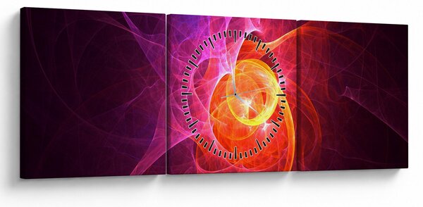 Moderný abstraktný obraz (s hodinami) (90x30 cm)