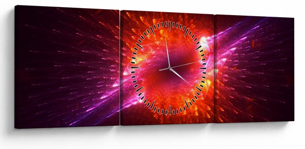 Obraz modernej tŕnistej abstrakcie (s hodinami) (90x30 cm)
