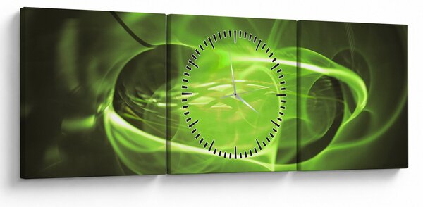 Moderný abstraktný obraz (s hodinami) (90x30 cm)