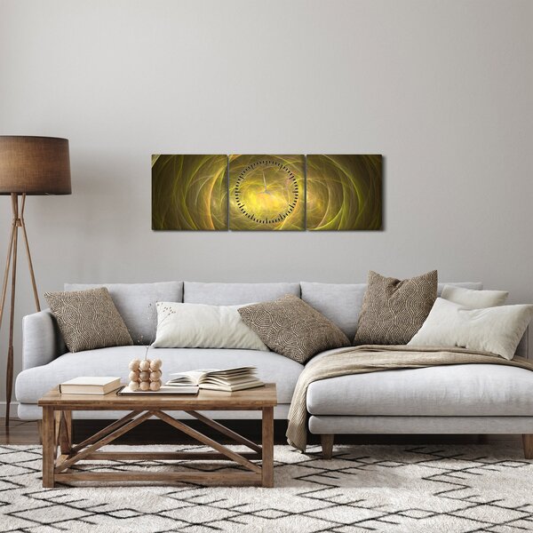 Moderný abstraktný obraz (s hodinami) (90x30 cm)