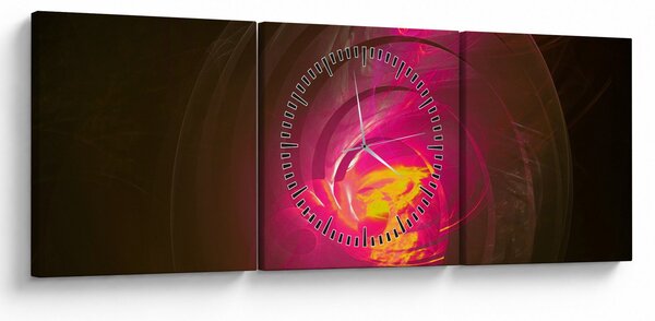 Obraz - abstrakcie špirály (s hodinami) (90x30 cm)