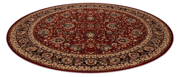 Koberec KASHQAI 4362 300 ornament, bordový / čierny kruh
