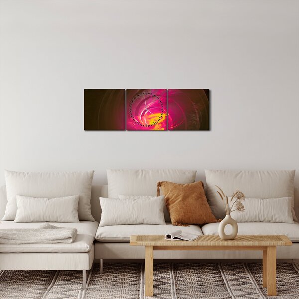 Obraz - abstrakcie špirály (s hodinami) (90x30 cm)