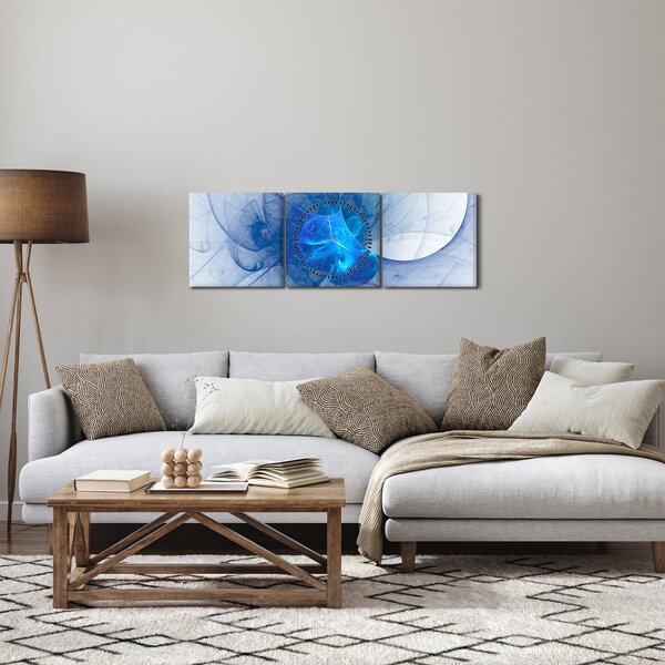 Abstraktný obraz (s hodinami) (90x30 cm)