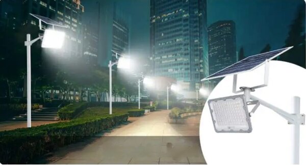 LED stmievateľný solárny reflektor LED/150W/3,2V 5000K 15000 mAh IP65 čierny + diaľkové ovládanie