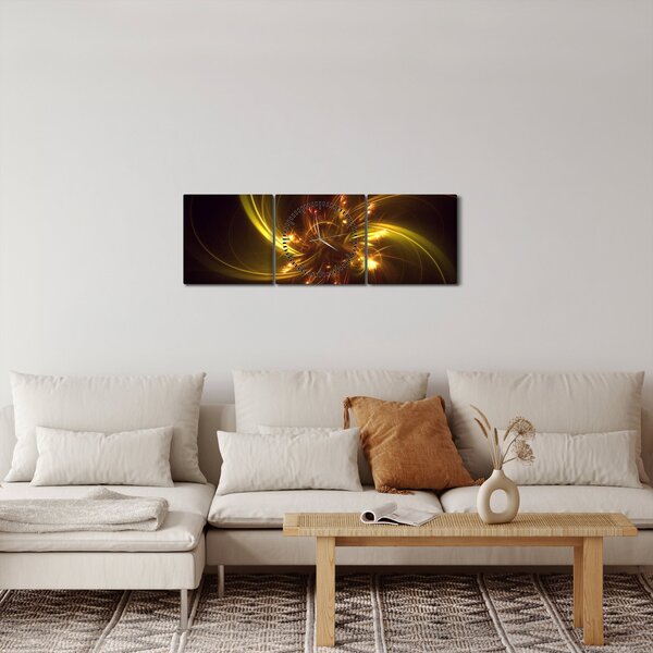 Obraz - abstrakcia vrtuľky (s hodinami) (90x30 cm)