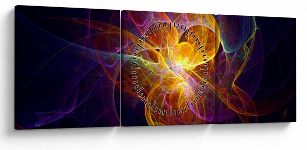 Abstraktný obraz (s hodinami) (90x30 cm)