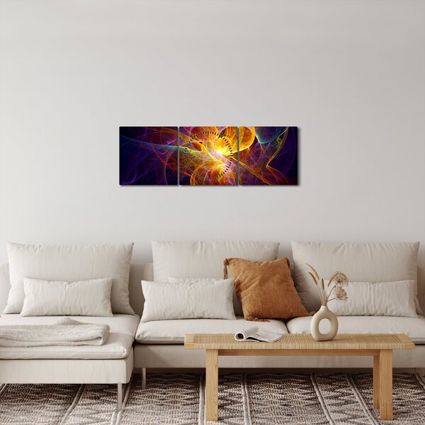 Abstraktný obraz (s hodinami) (90x30 cm)