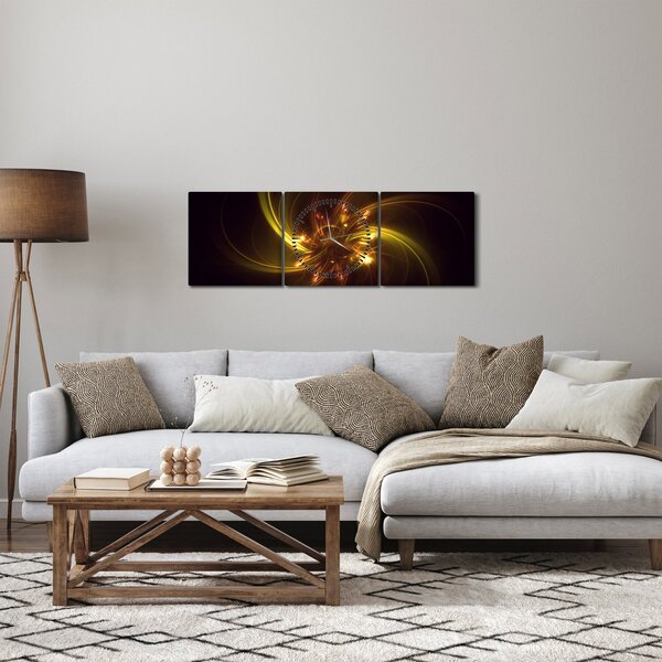 Obraz - abstrakcia vrtuľky (s hodinami) (90x30 cm)