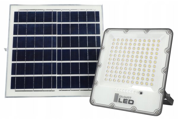 LED stmievateľný solárny reflektor LED/150W/3,2V 5000K 15000 mAh IP65 čierny + diaľkové ovládanie