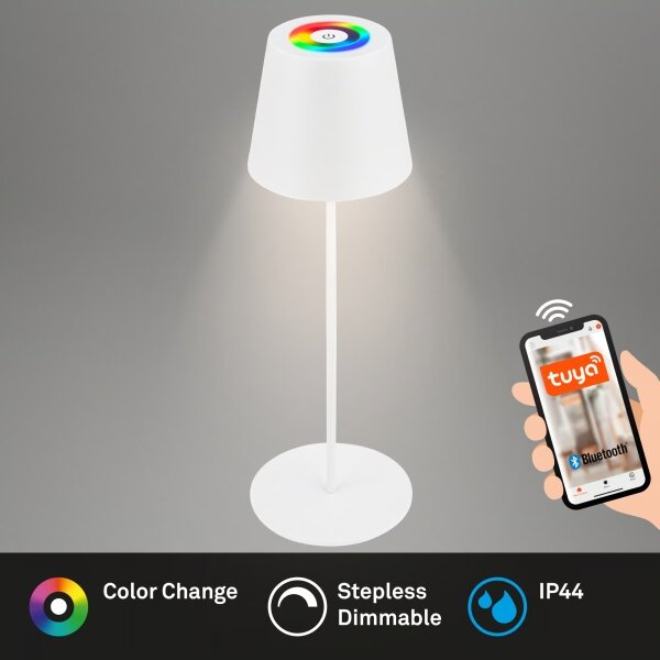 Briloner 7559016-LED RGB stolná lampa COLORIS 3,5 W/5 V IP44 2000 mAh Wi-Fi Tuya