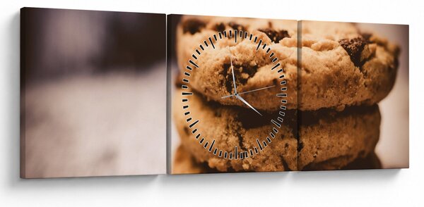 Obraz cookies sušienok (s hodinami) (90x30 cm)