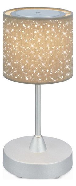 Brilo - LED stmievateľná nabíjacia stolná lampa LOLE LED/3W/5V IP44 strieborná