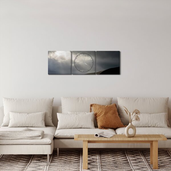 Obraz blížiacej sa búrky (s hodinami) (90x30 cm)