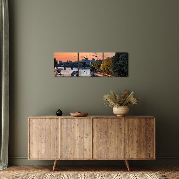 Obraz - loď na vyhliadkovej plavbe (s hodinami) (90x30 cm)
