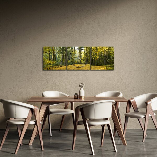 Obraz - les v jeseni (s hodinami) (90x30 cm)