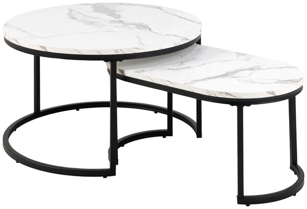 KONFERENČNÝ STOLÍK, čierna, biela, kov, kompozitné drevo, 70/42/70 cm MID.YOU - Stolíky do obývačky, Online Only