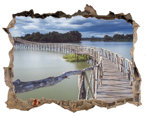 Nálepka fototapeta 3D výhled Drevený most nd-k-68963290
