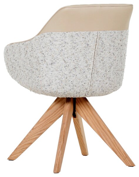 STOLIČKA S PODRÚČKAMI, ženilka, vzhľad kože, farba duba, béžová home24 - Stoličky, Online Only