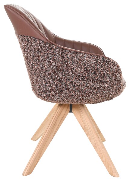 STOLIČKA S PODRÚČKAMI, ženilka, vzhľad kože, farba duba, koňaková home24 - Stoličky, Online Only