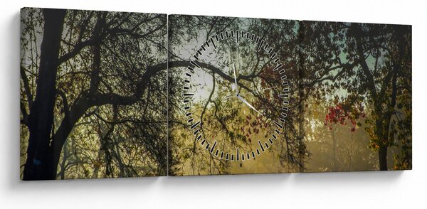 Obraz východu slnka (s hodinami) (90x30 cm)
