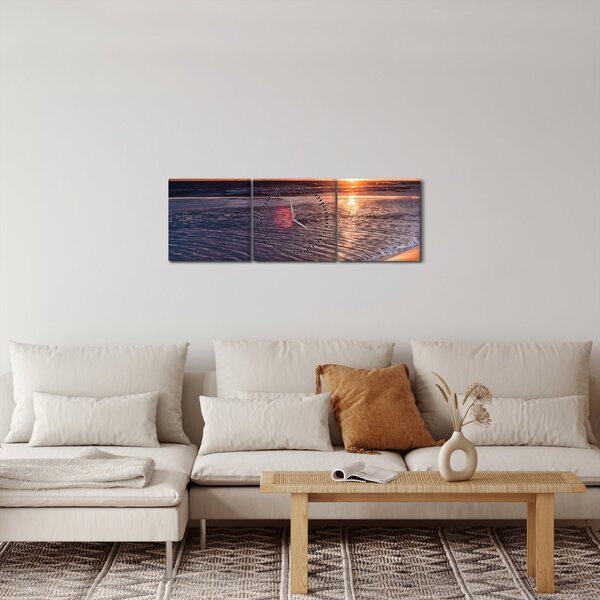 Obraz západu slnka (s hodinami) (90x30 cm)