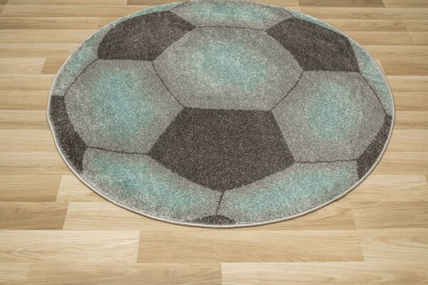 Koberec Lima G758A Football, grafitový / tyrkysový kruh