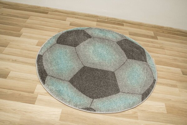 Koberec Lima G758A Football, grafitový / tyrkysový kruh