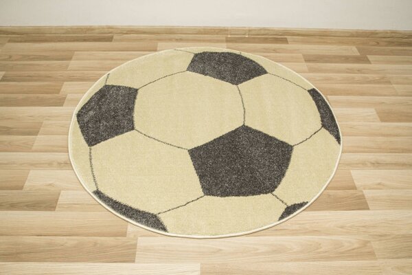 Koberec Lima G758A Football, žltý / grafitový kruh