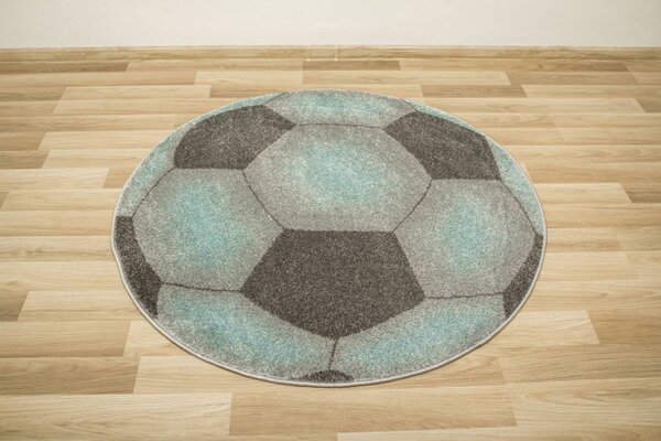 Koberec Lima G758A Football, grafitový / tyrkysový kruh