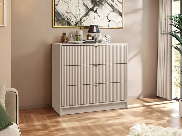 Mirjan24 Komoda Razimo 3SZ, Farby: Biely velvet 5903211293986