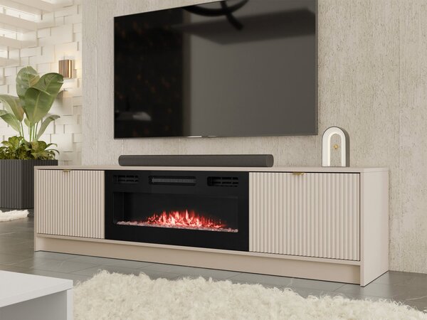 Mirjan24 TV skrinka s krbom Razimo EF, Farby: Biely velvet 5903211351648
