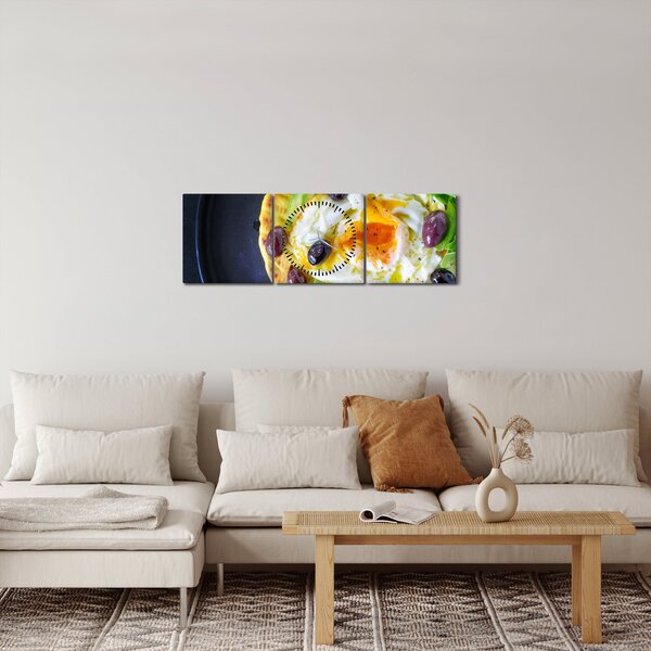 Obraz zdravej palacinky (s hodinami) (90x30 cm)