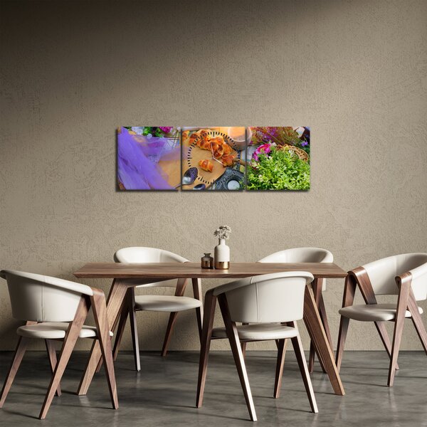 Obraz - letný piknik (s hodinami) (90x30 cm)