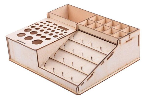 DIY drevený organizér na maliarske a modelárske potreby JY-23
