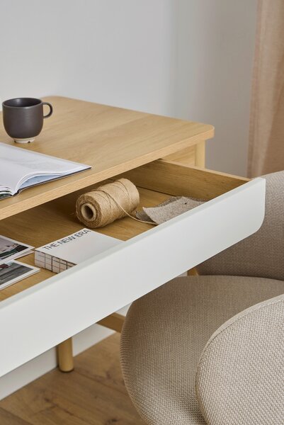 PÍSACÍ STÔL, biela, farba duba, 110/50/75 cm MID.YOU - Online Only kancelárie, Online Only