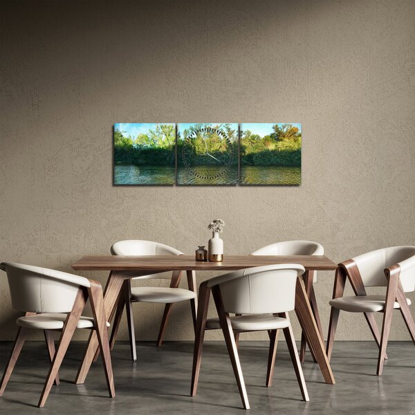 Obraz - jazero (s hodinami) (90x30 cm)